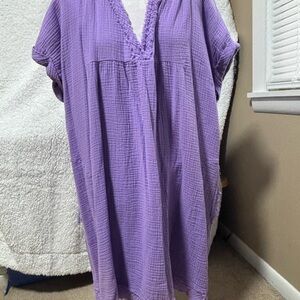 Zenana Outfitters Lavender Gauze Midi Dress
